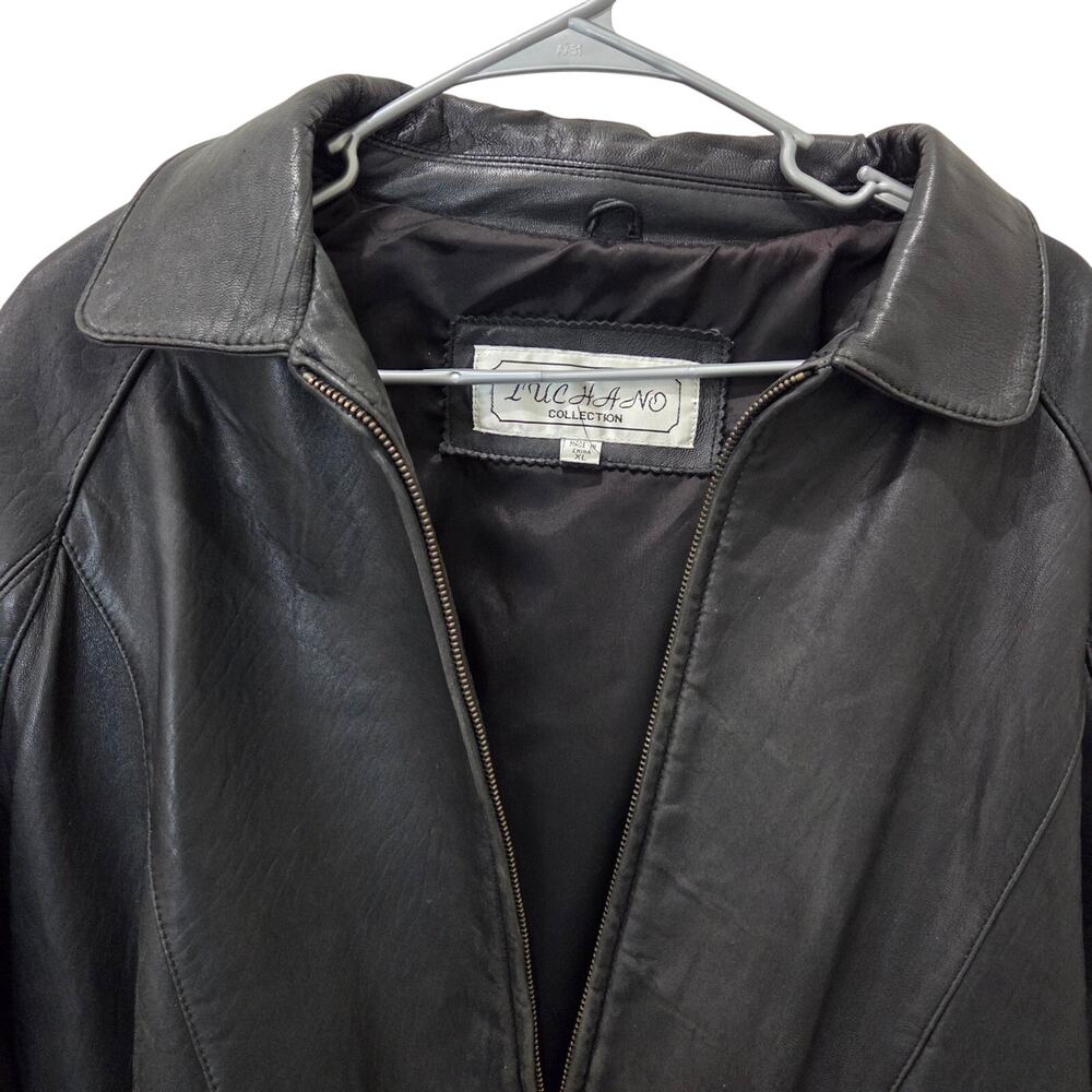 Men's/Women's 100% Leather Bomber Jacket from the Luchona Collection, Size XL